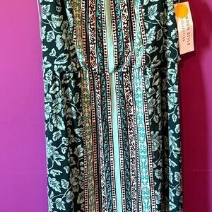 London Style Blue and White Maxi Dress